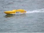 Andy Rennie's Crusader 3 which was disqualified after an unfortunate collision with the rescue boat.